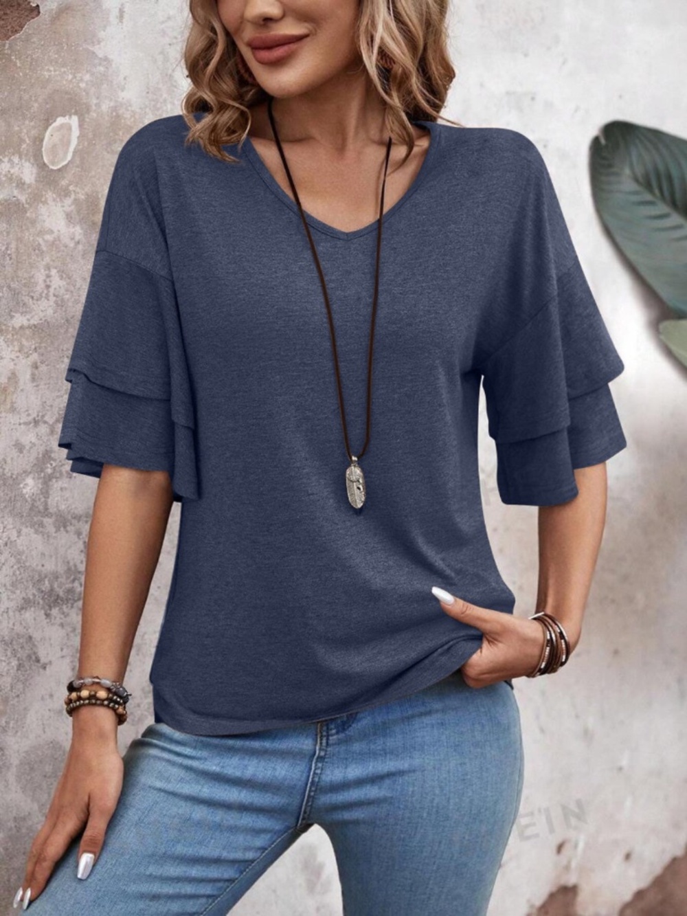 V-Neck Half Sleeve Blouse | NWT | Under $50